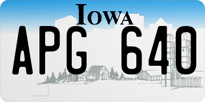 IA license plate APG640