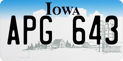 IA license plate APG643