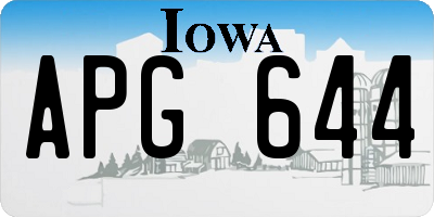 IA license plate APG644