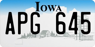 IA license plate APG645