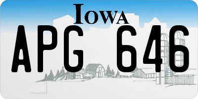 IA license plate APG646