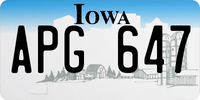 IA license plate APG647