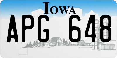IA license plate APG648