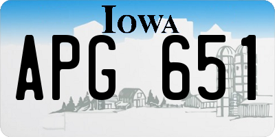 IA license plate APG651