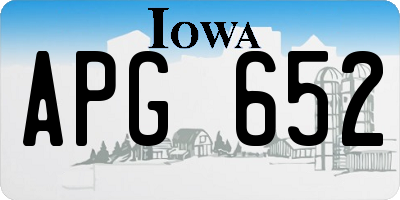 IA license plate APG652