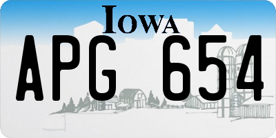 IA license plate APG654