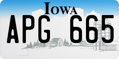 IA license plate APG665