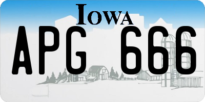 IA license plate APG666
