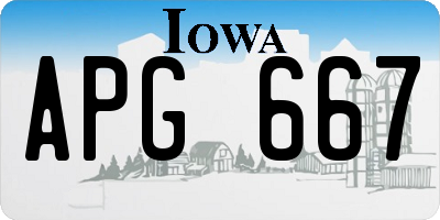 IA license plate APG667