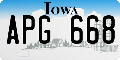 IA license plate APG668