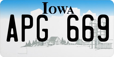 IA license plate APG669