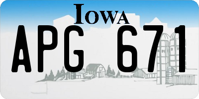 IA license plate APG671
