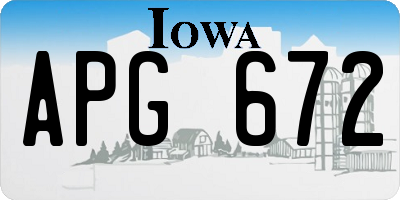 IA license plate APG672