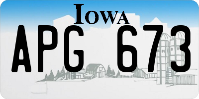 IA license plate APG673