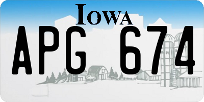 IA license plate APG674