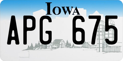 IA license plate APG675