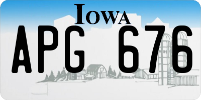 IA license plate APG676