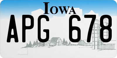 IA license plate APG678