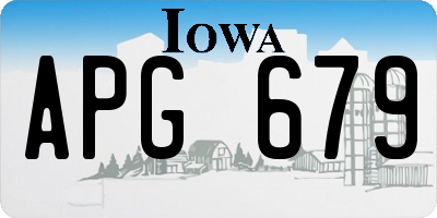 IA license plate APG679