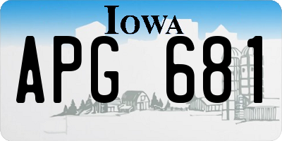 IA license plate APG681