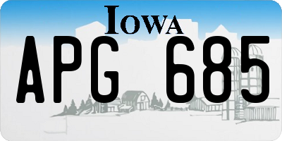 IA license plate APG685