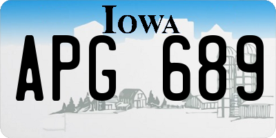 IA license plate APG689