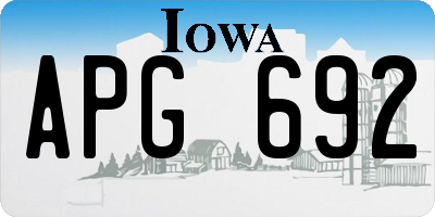 IA license plate APG692