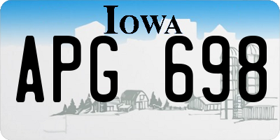 IA license plate APG698