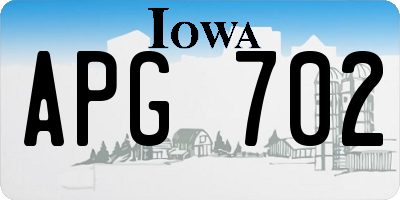 IA license plate APG702