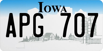 IA license plate APG707