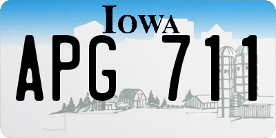 IA license plate APG711