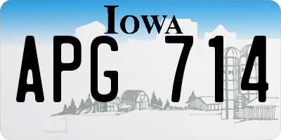 IA license plate APG714