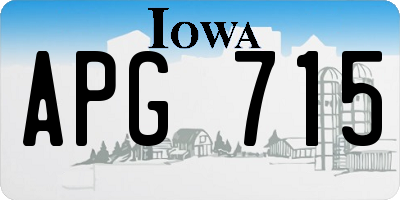IA license plate APG715