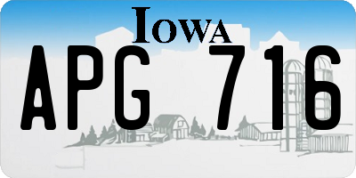 IA license plate APG716