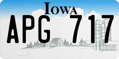 IA license plate APG717