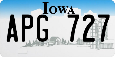 IA license plate APG727
