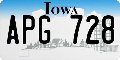 IA license plate APG728