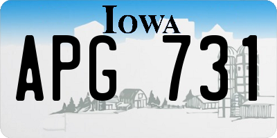 IA license plate APG731