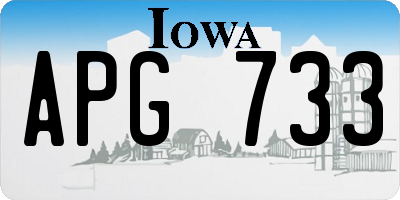 IA license plate APG733