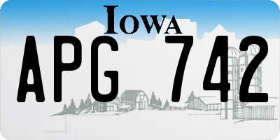 IA license plate APG742