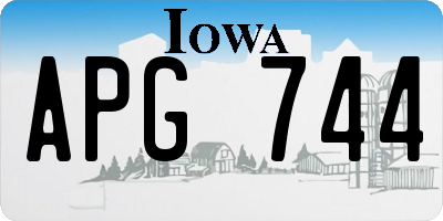 IA license plate APG744