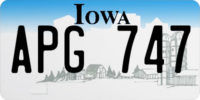 IA license plate APG747