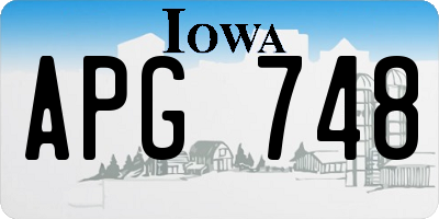 IA license plate APG748