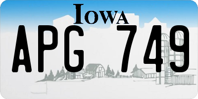 IA license plate APG749