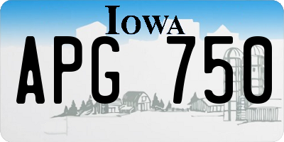IA license plate APG750