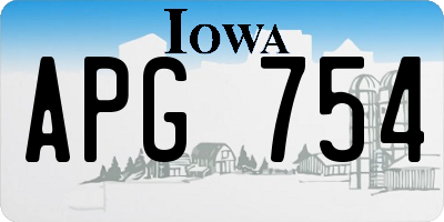 IA license plate APG754