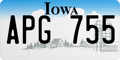 IA license plate APG755