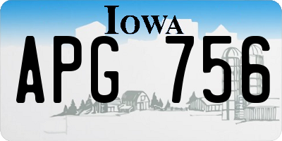 IA license plate APG756
