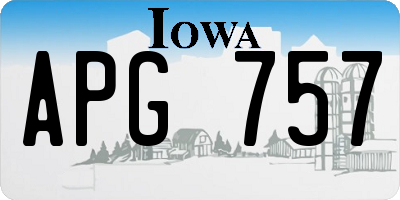 IA license plate APG757