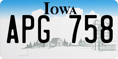 IA license plate APG758